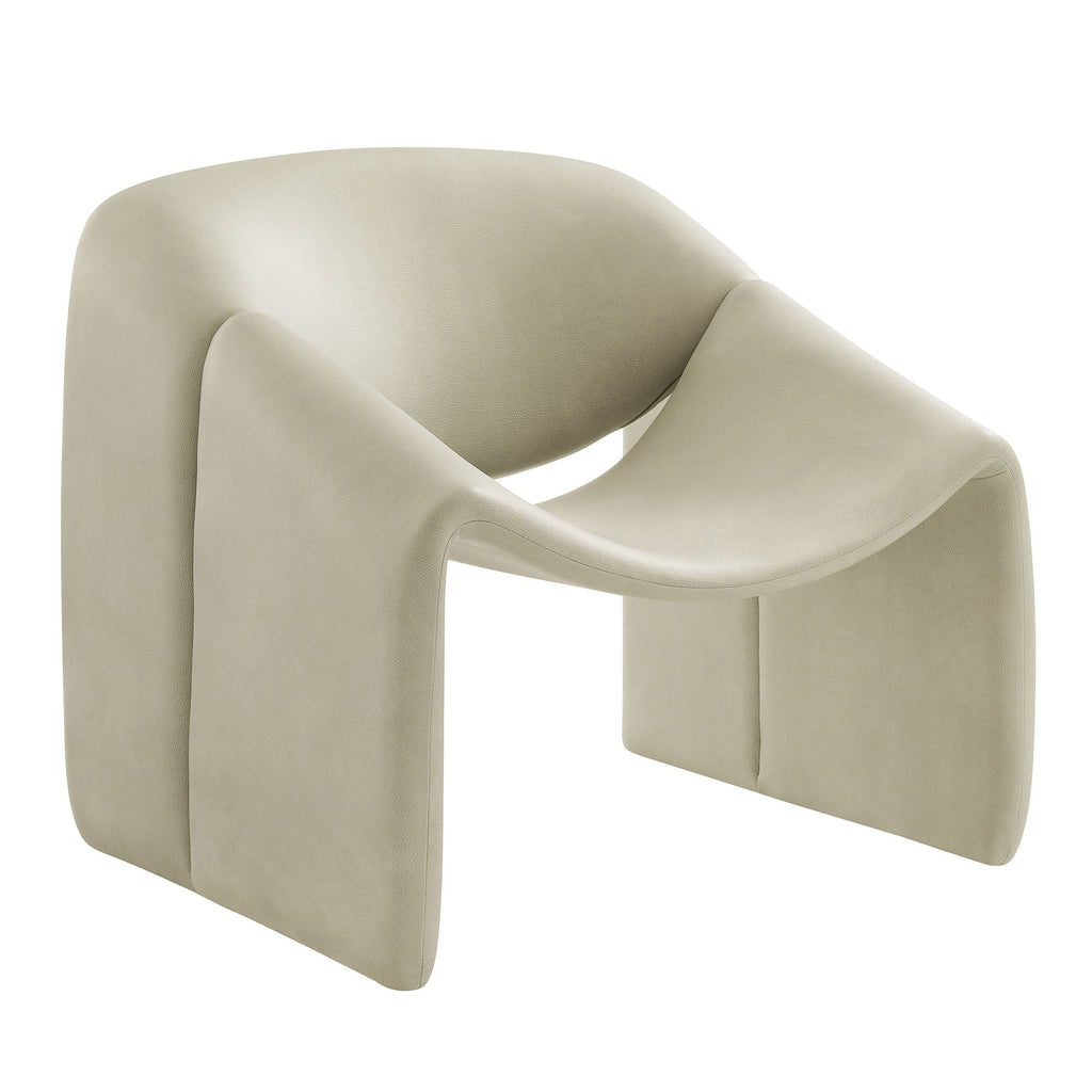 Fauteuil d'appoint en similicuir courbé Vivi