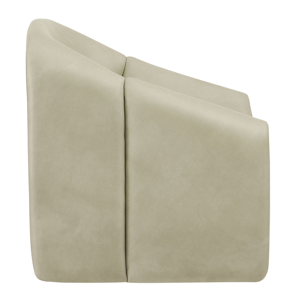 Fauteuil d'appoint en similicuir courbé Vivi