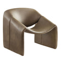 Fauteuil d'appoint en similicuir courbé Vivi