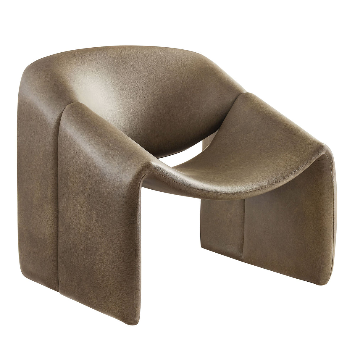Fauteuil d'appoint en similicuir courbé Vivi