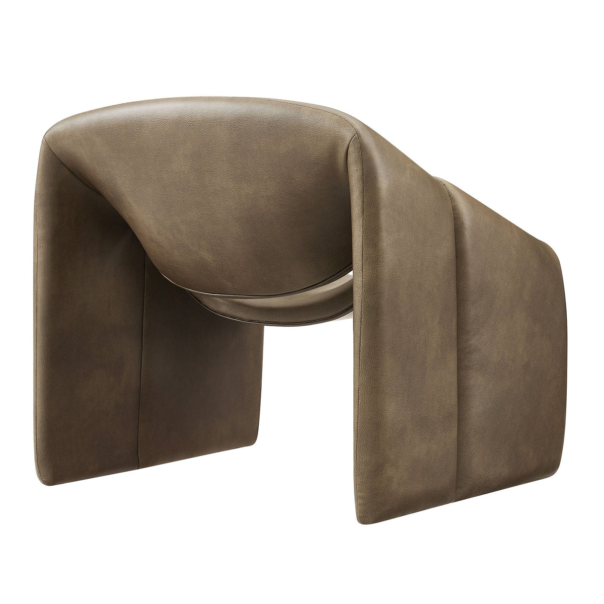 Fauteuil d'appoint en similicuir courbé Vivi