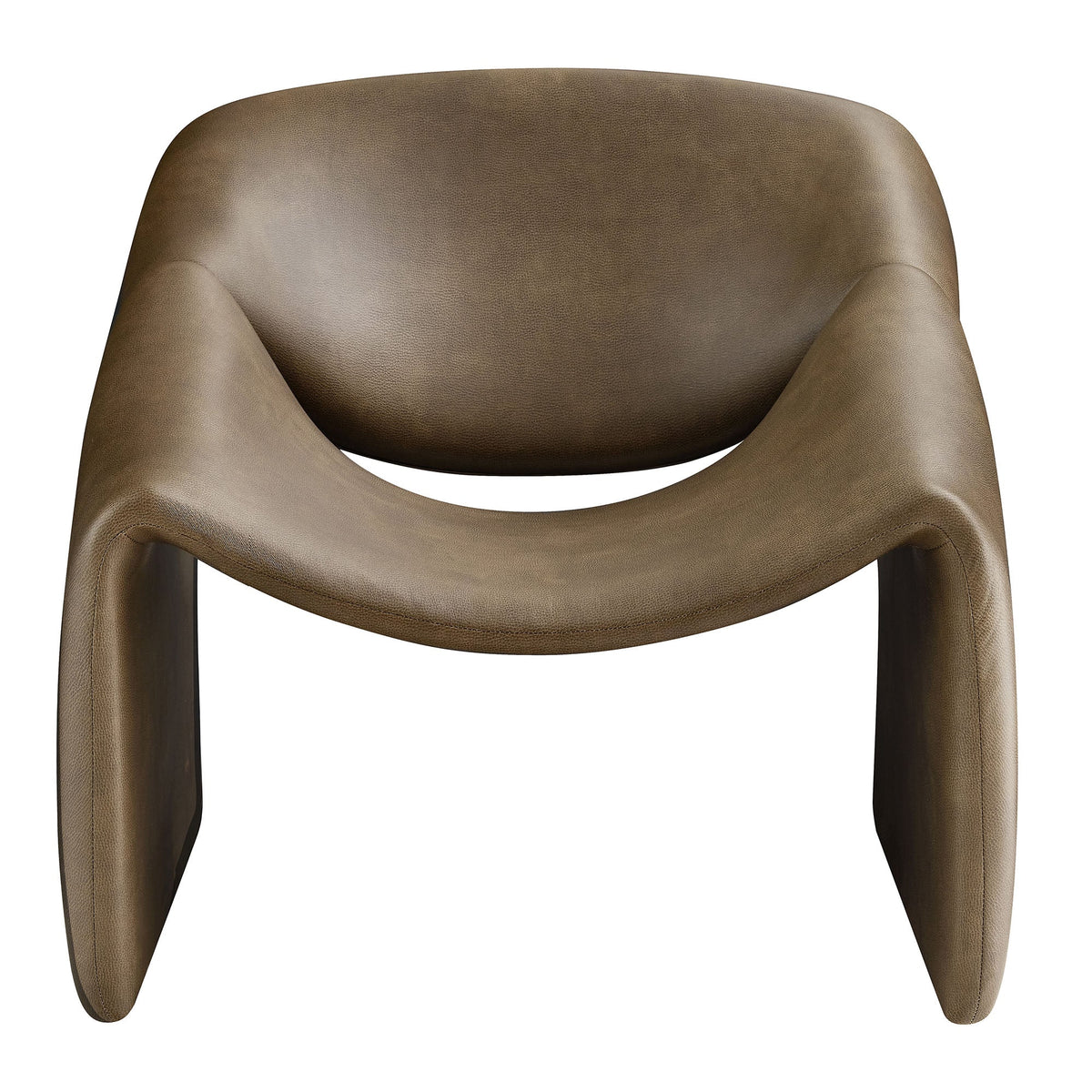 Fauteuil d'appoint en similicuir courbé Vivi
