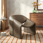 Fauteuil d'appoint en similicuir courbé Vivi