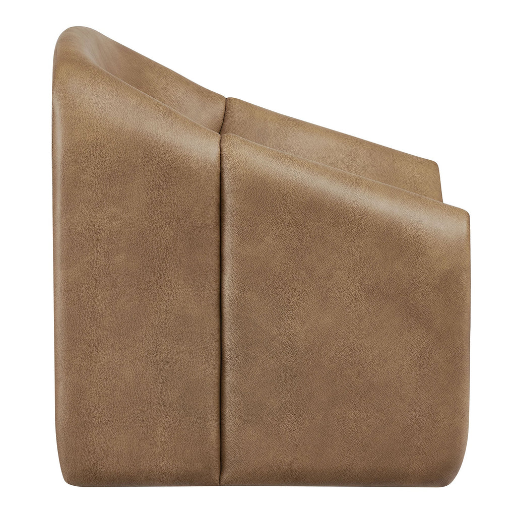 Fauteuil d'appoint en similicuir courbé Vivi