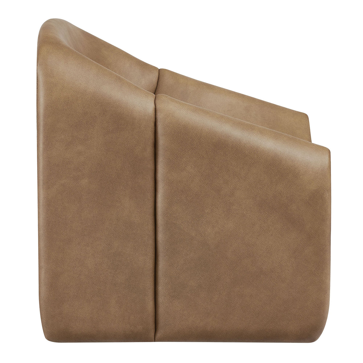 Fauteuil d'appoint en similicuir courbé Vivi