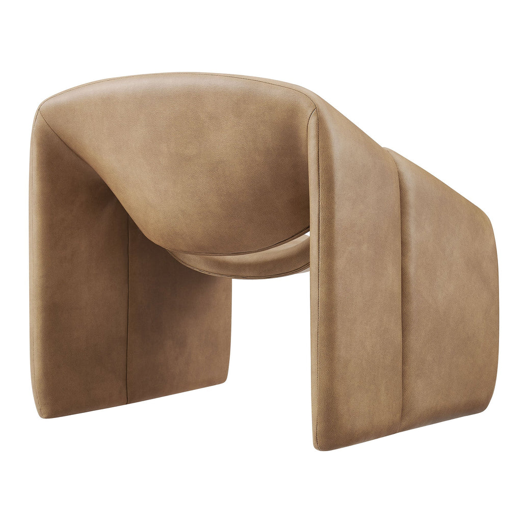 Fauteuil d'appoint en similicuir courbé Vivi