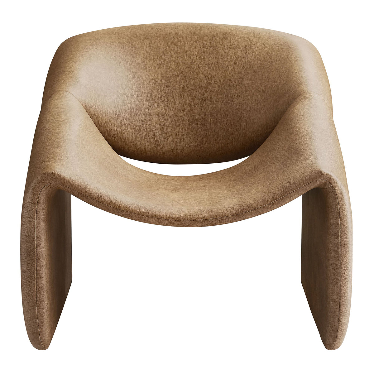 Fauteuil d'appoint en similicuir courbé Vivi