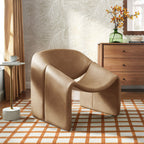 Fauteuil d'appoint en similicuir courbé Vivi