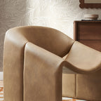 Fauteuil d'appoint en similicuir courbé Vivi