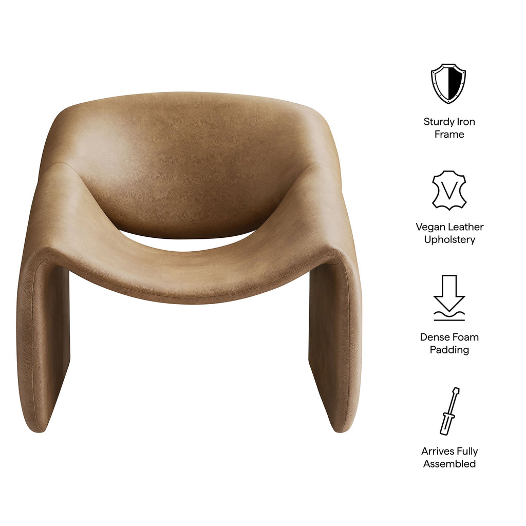 Fauteuil d'appoint en similicuir courbé Vivi
