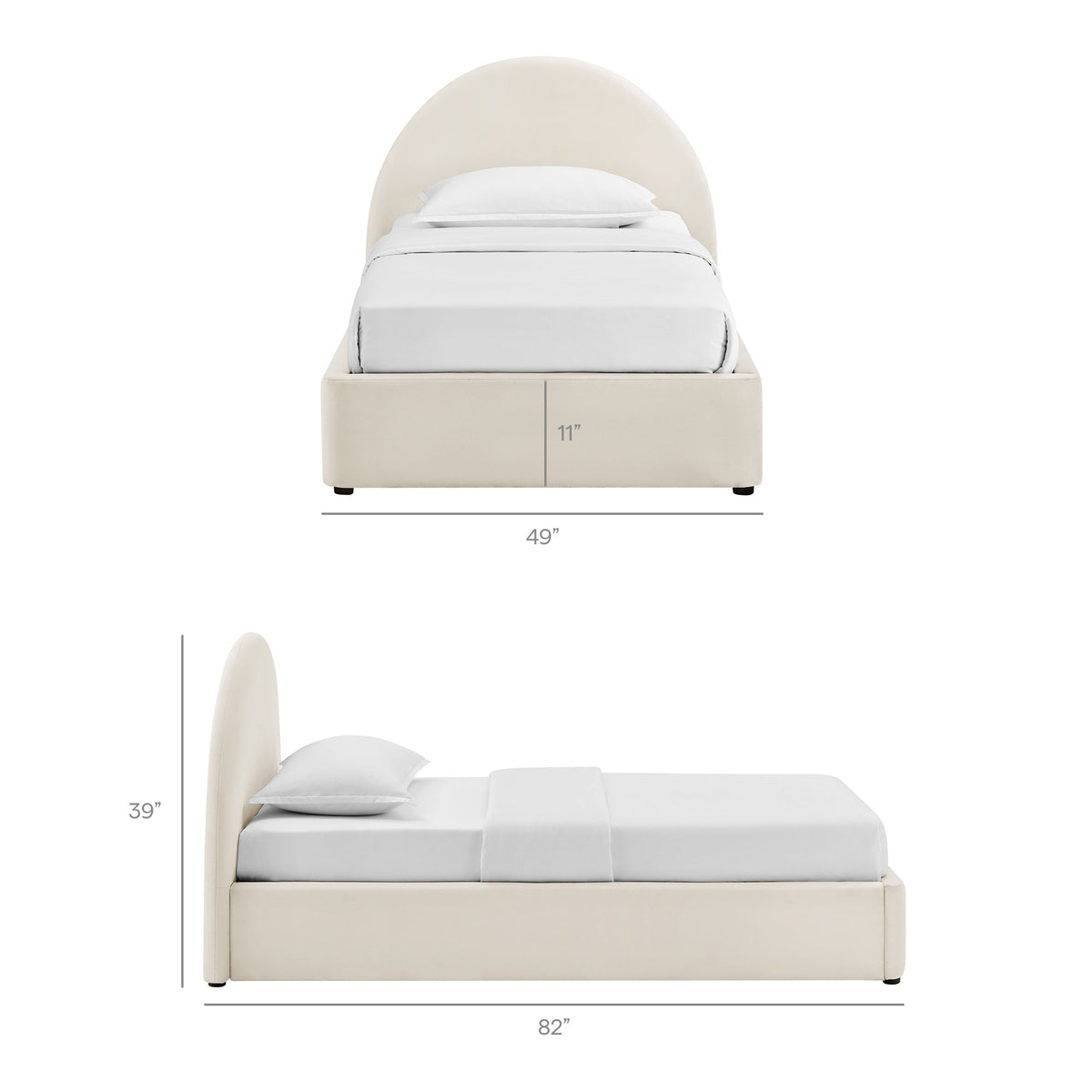 Cadre de lit plateforme de rangement Arched Performance Velvet Resort