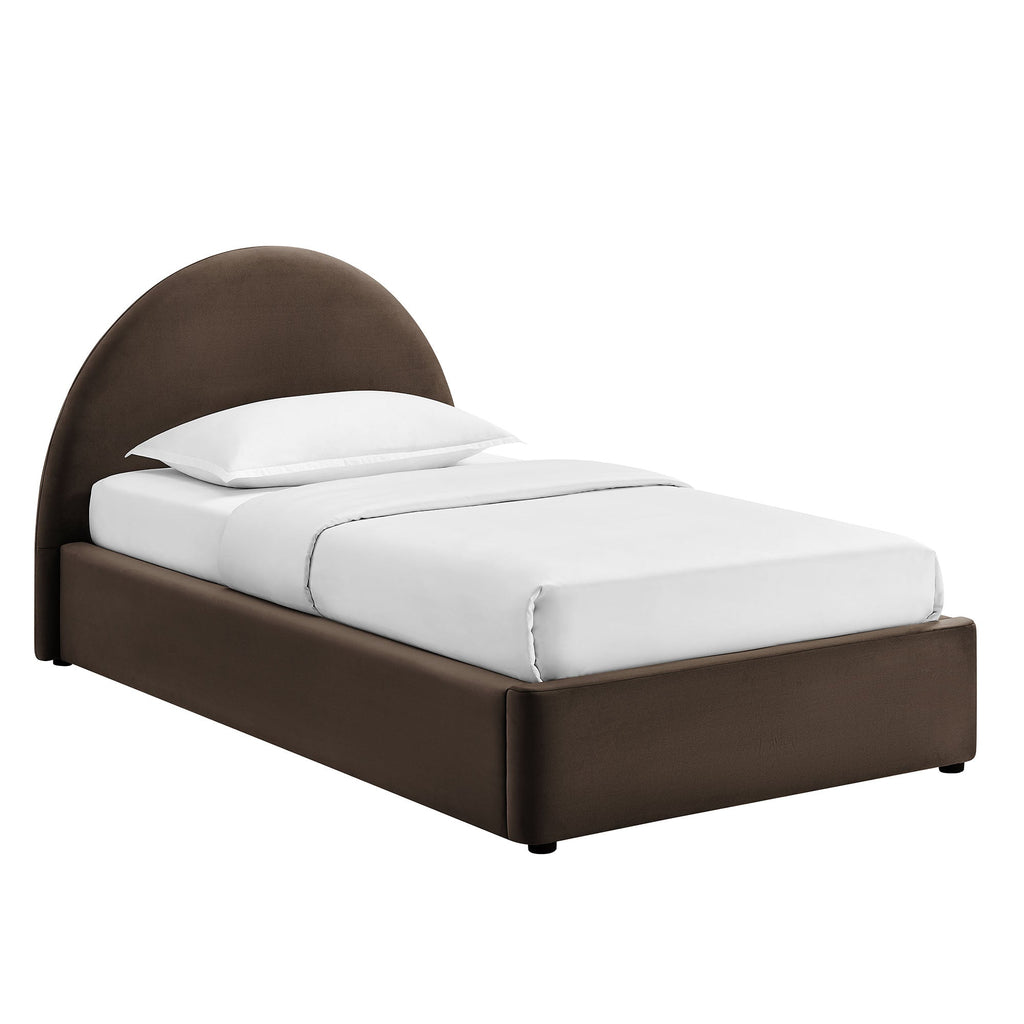 Cadre de lit plateforme de rangement Arched Performance Velvet Resort