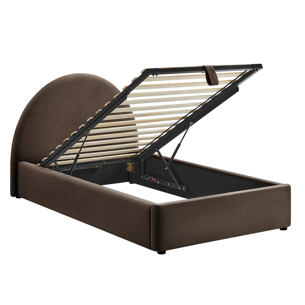 Cadre de lit plateforme de rangement Arched Performance Velvet Resort