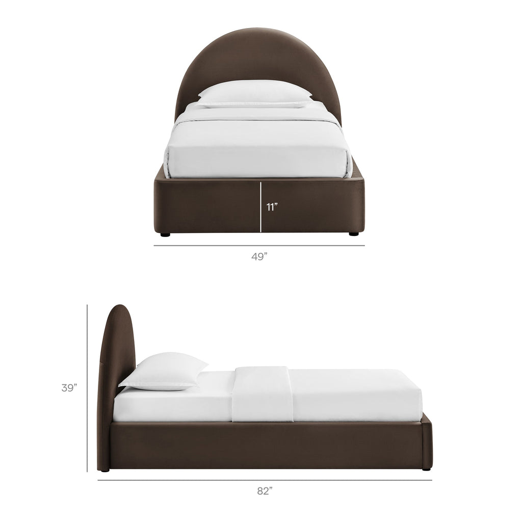 Cadre de lit plateforme de rangement Arched Performance Velvet Resort