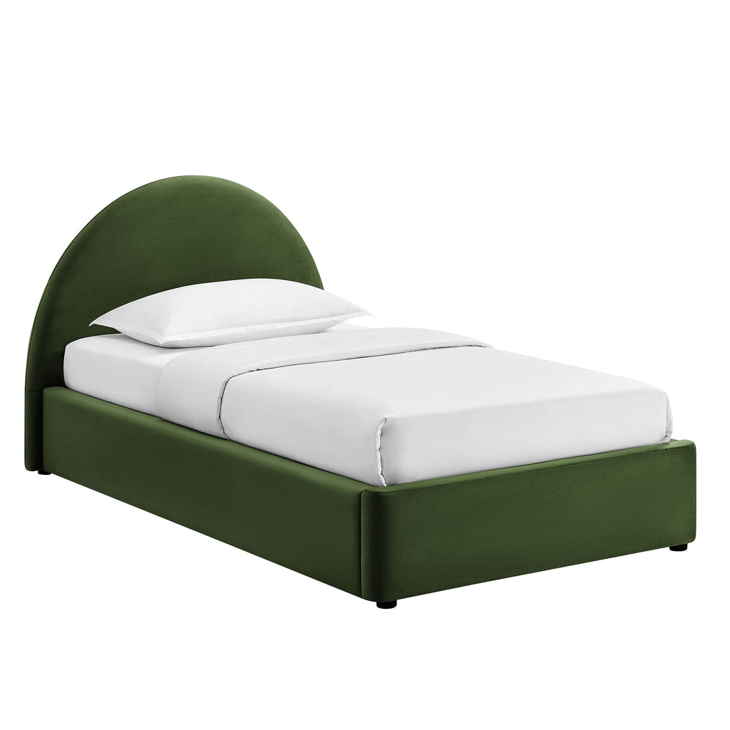 Cadre de lit plateforme de rangement Arched Performance Velvet Resort