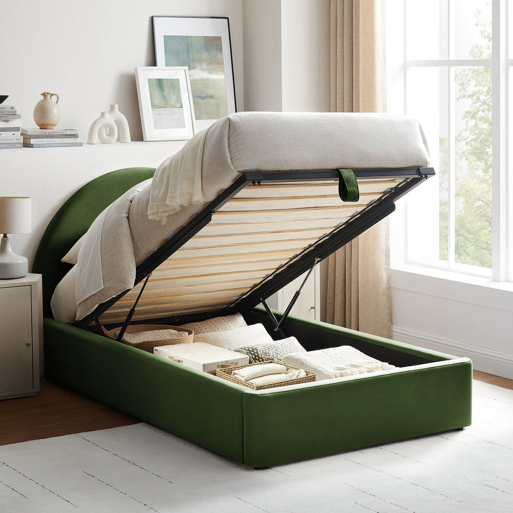 Cadre de lit plateforme de rangement Arched Performance Velvet Resort