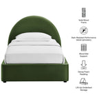 Cadre de lit plateforme de rangement Arched Performance Velvet Resort