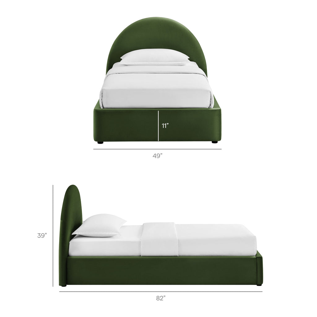Cadre de lit plateforme de rangement Arched Performance Velvet Resort