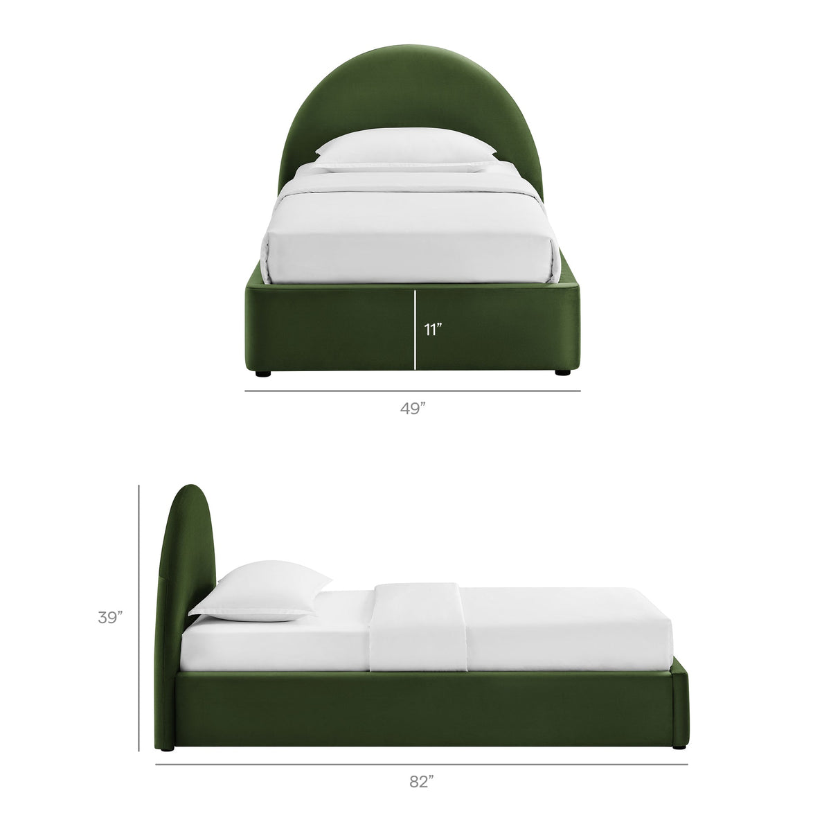 Cadre de lit plateforme de rangement Arched Performance Velvet Resort