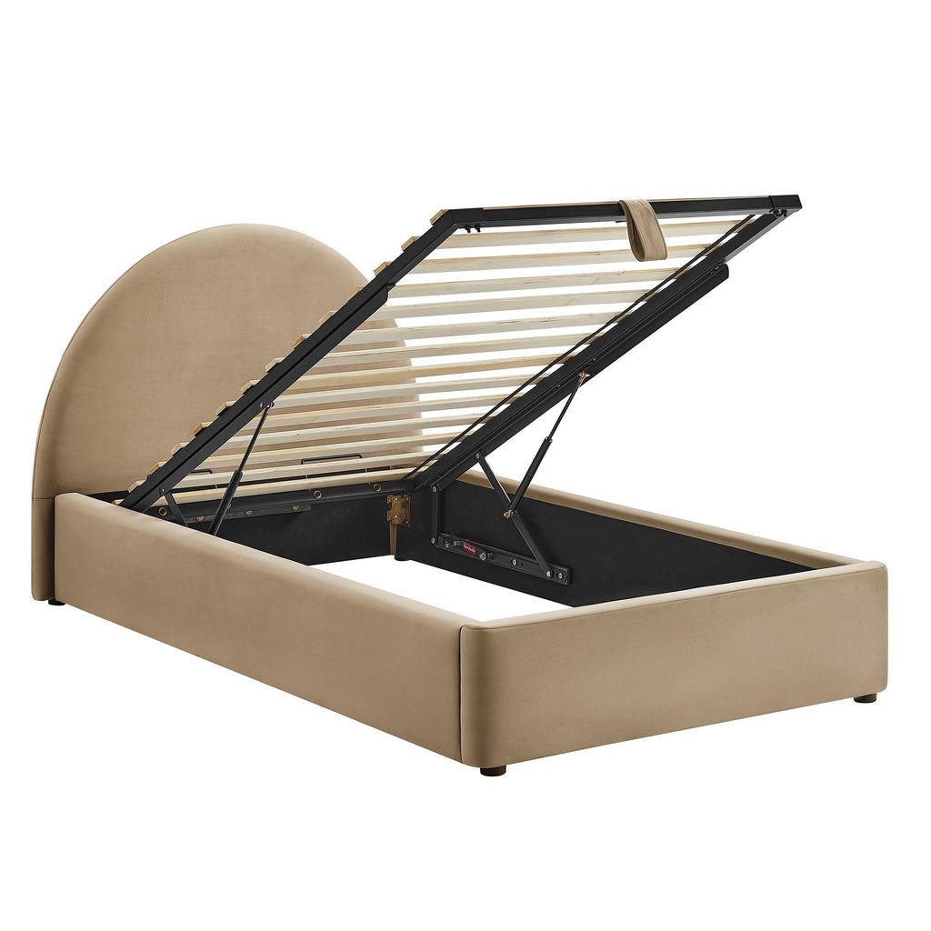 Cadre de lit plateforme de rangement Arched Performance Velvet Resort