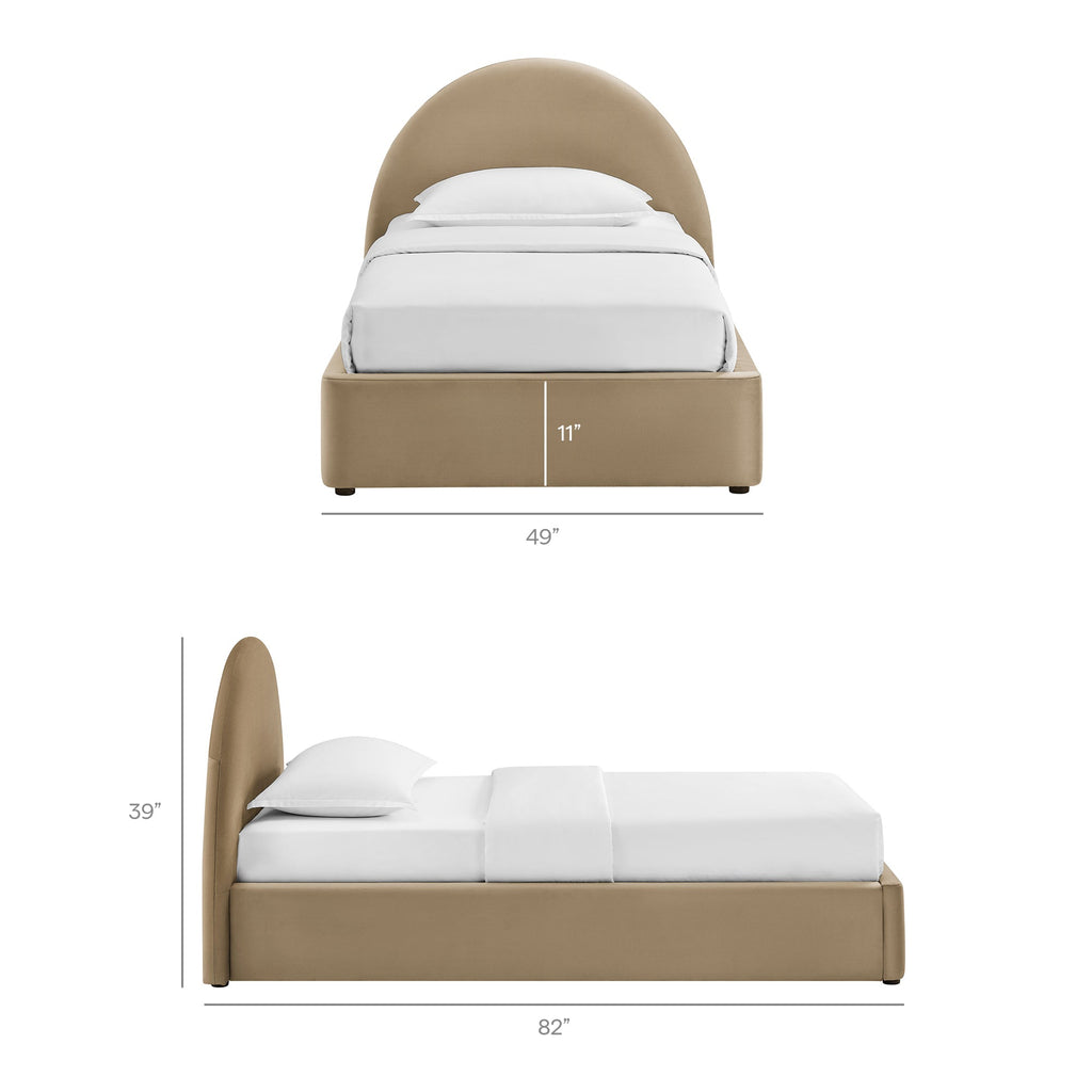 Cadre de lit plateforme de rangement Arched Performance Velvet Resort