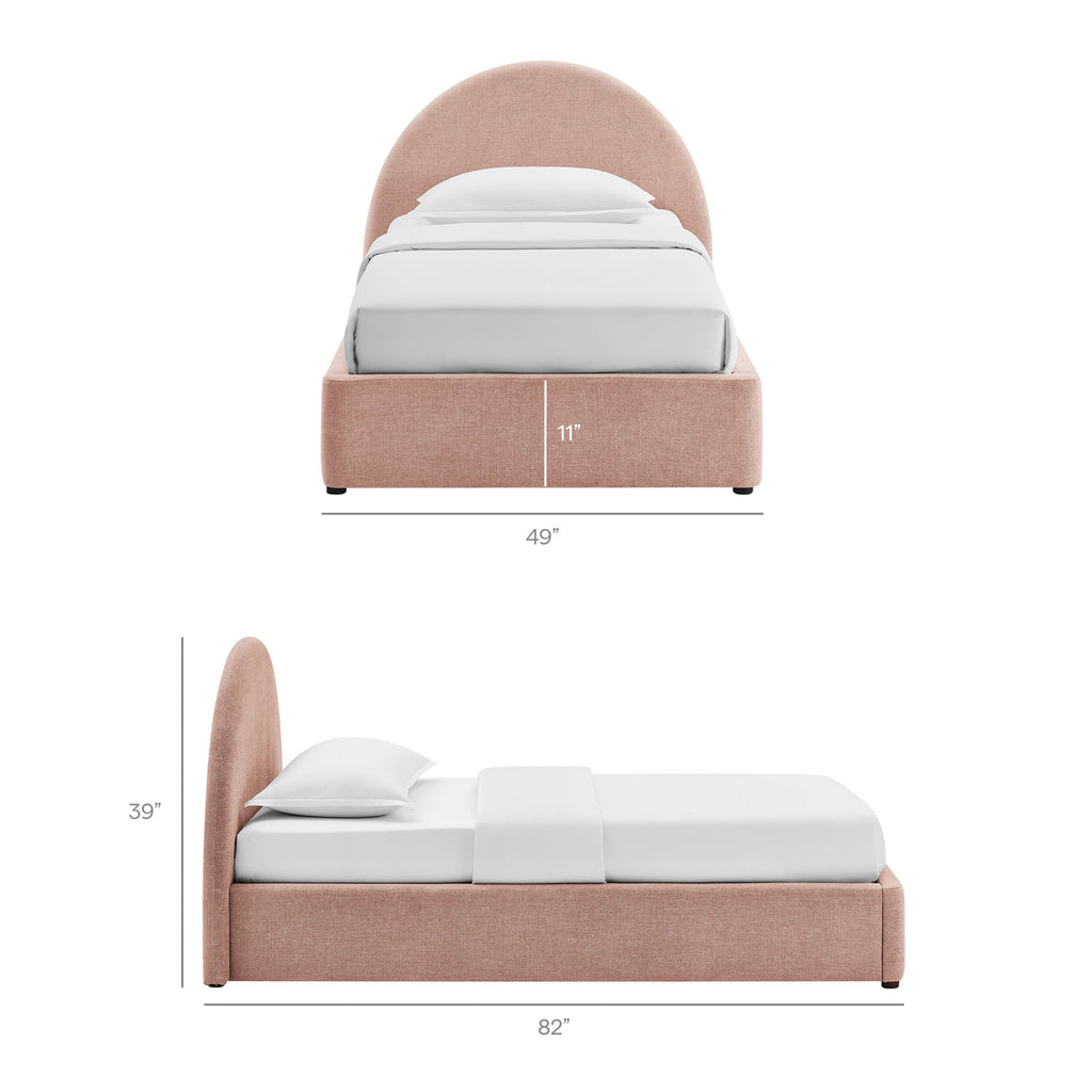 Cadre de lit plateforme rembourré en tissu avec rangement Resort