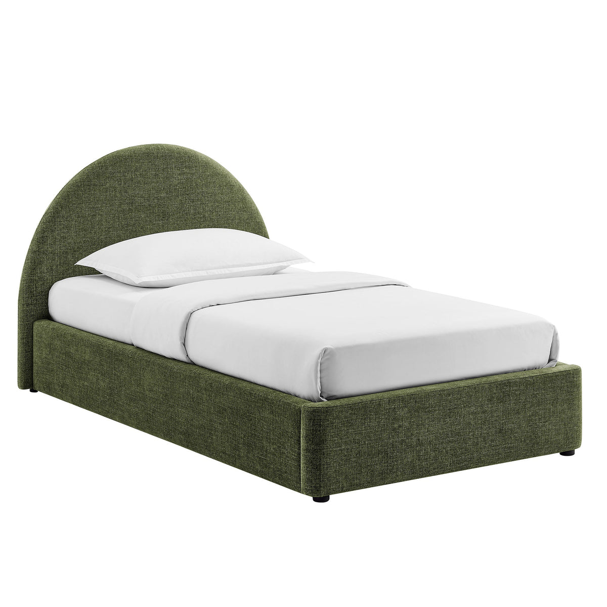 Cadre de lit plateforme rembourré en tissu avec rangement Resort