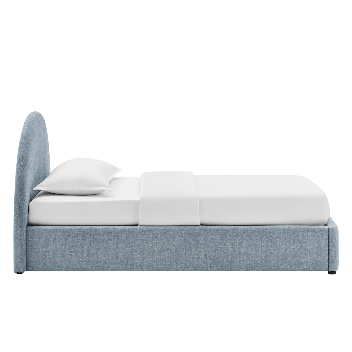 Cadre de lit plateforme rembourré en tissu avec rangement Resort