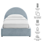 Cadre de lit plateforme rembourré en tissu avec rangement Resort