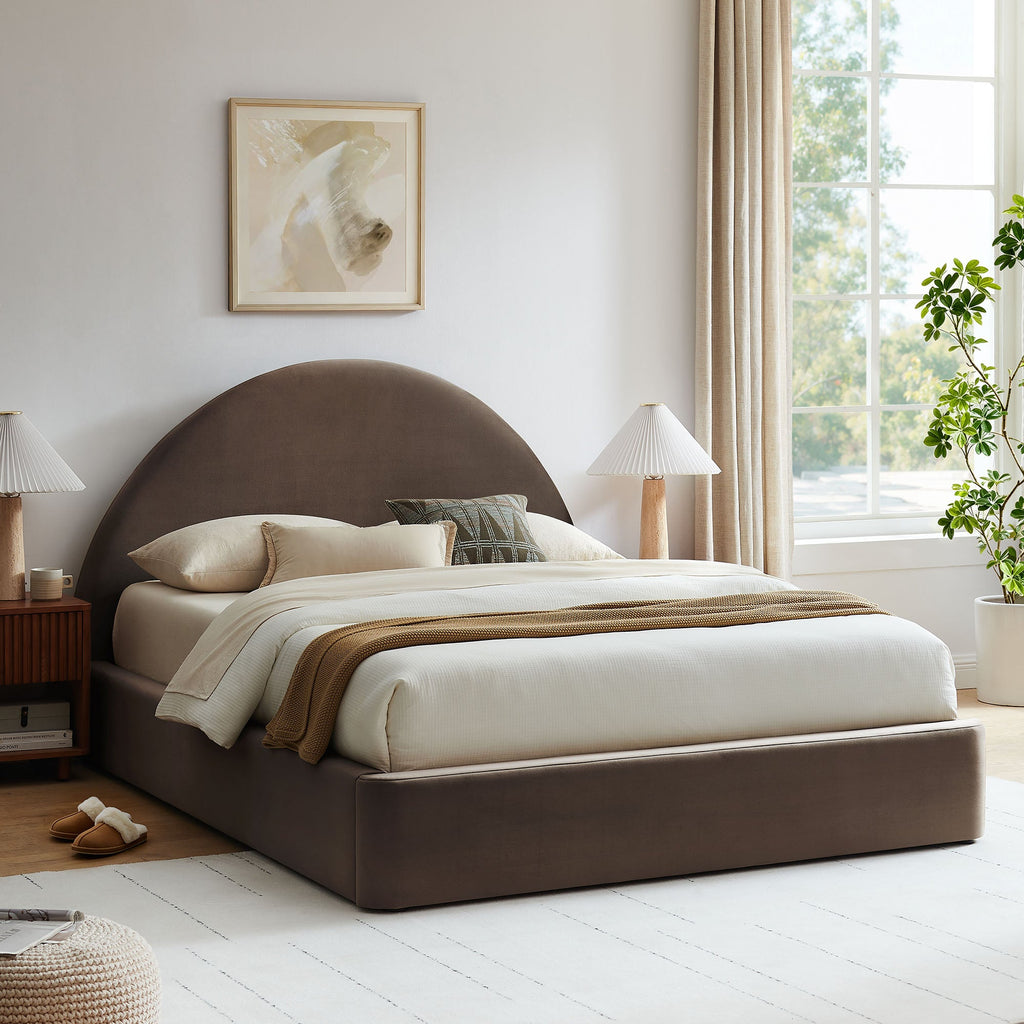 Cadre de lit plateforme de rangement Arched Performance Velvet Resort