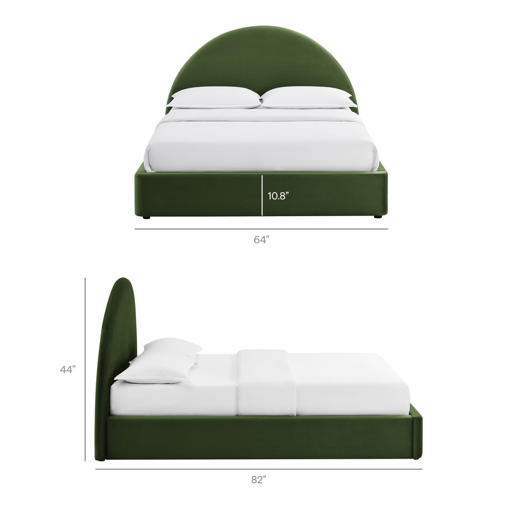 Cadre de lit plateforme de rangement Arched Performance Velvet Resort