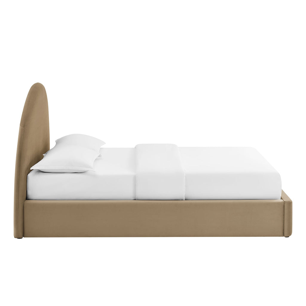 Cadre de lit plateforme de rangement Arched Performance Velvet Resort