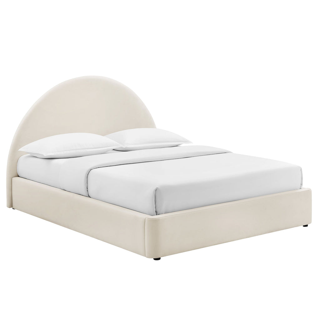 Cadre de lit plateforme de rangement Arched Performance Velvet Resort