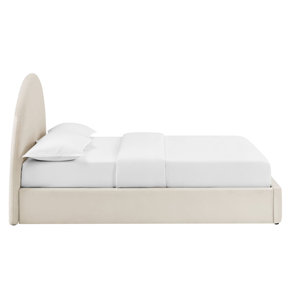 Cadre de lit plateforme de rangement Arched Performance Velvet Resort
