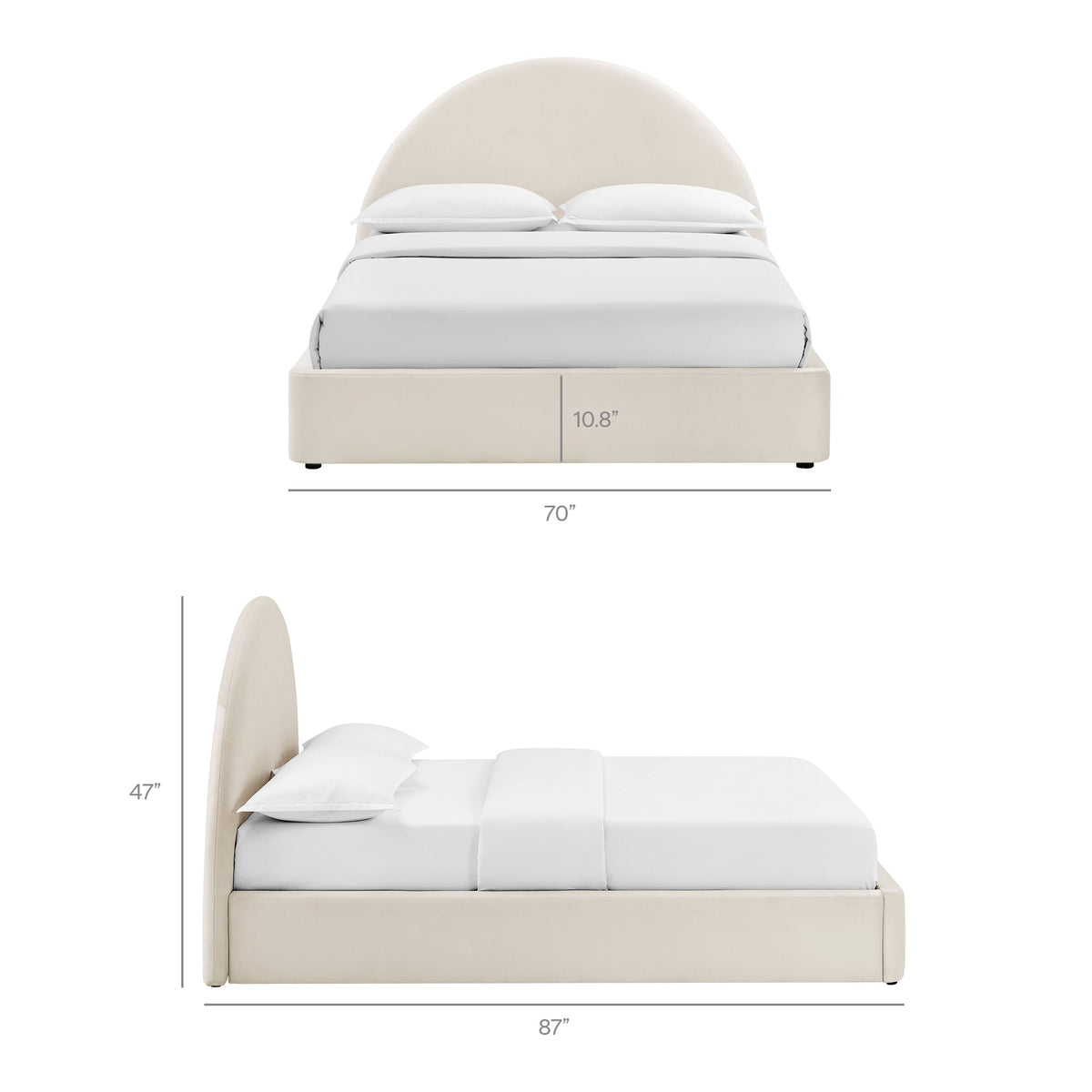 Cadre de lit plateforme de rangement Arched Performance Velvet Resort
