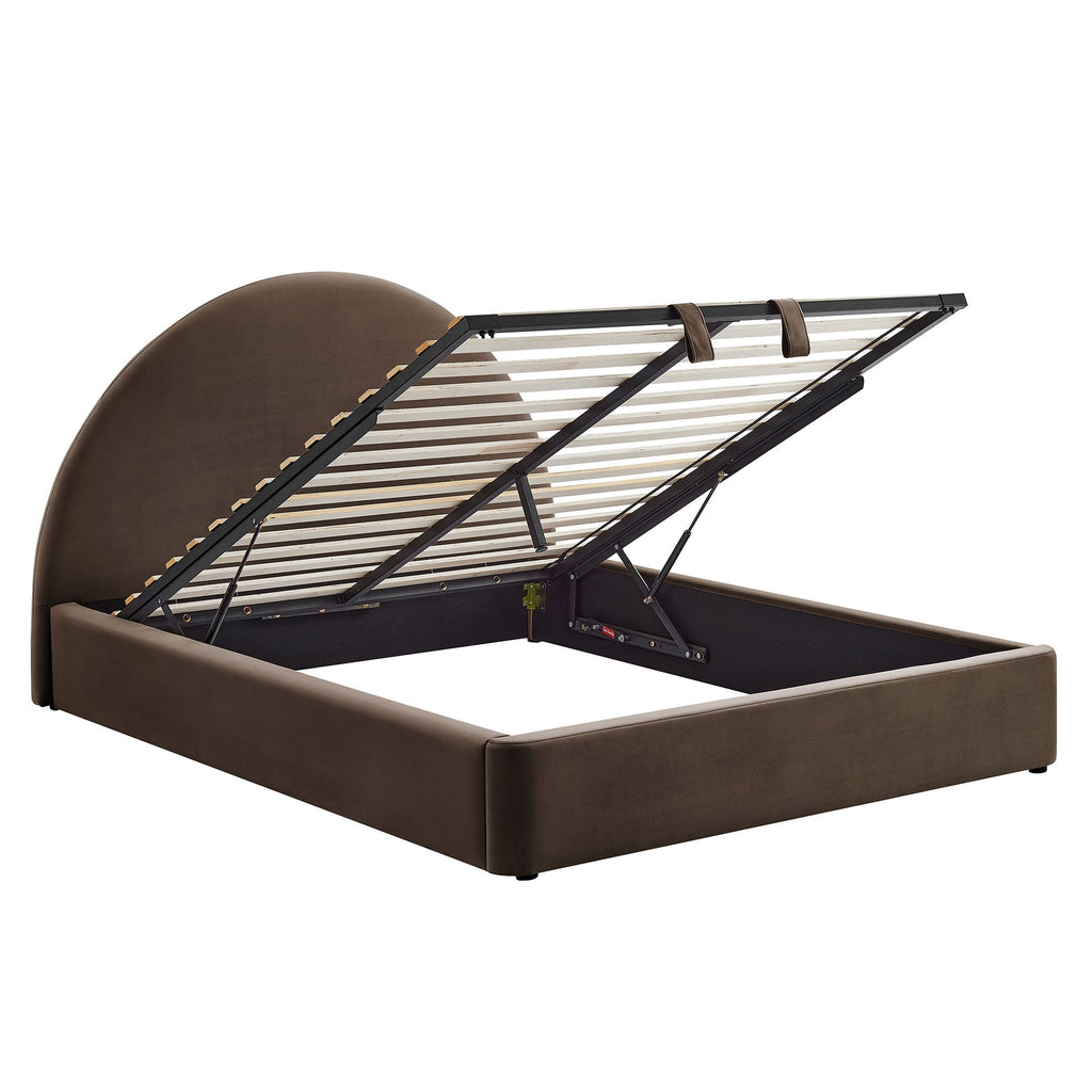 Cadre de lit plateforme de rangement Arched Performance Velvet Resort