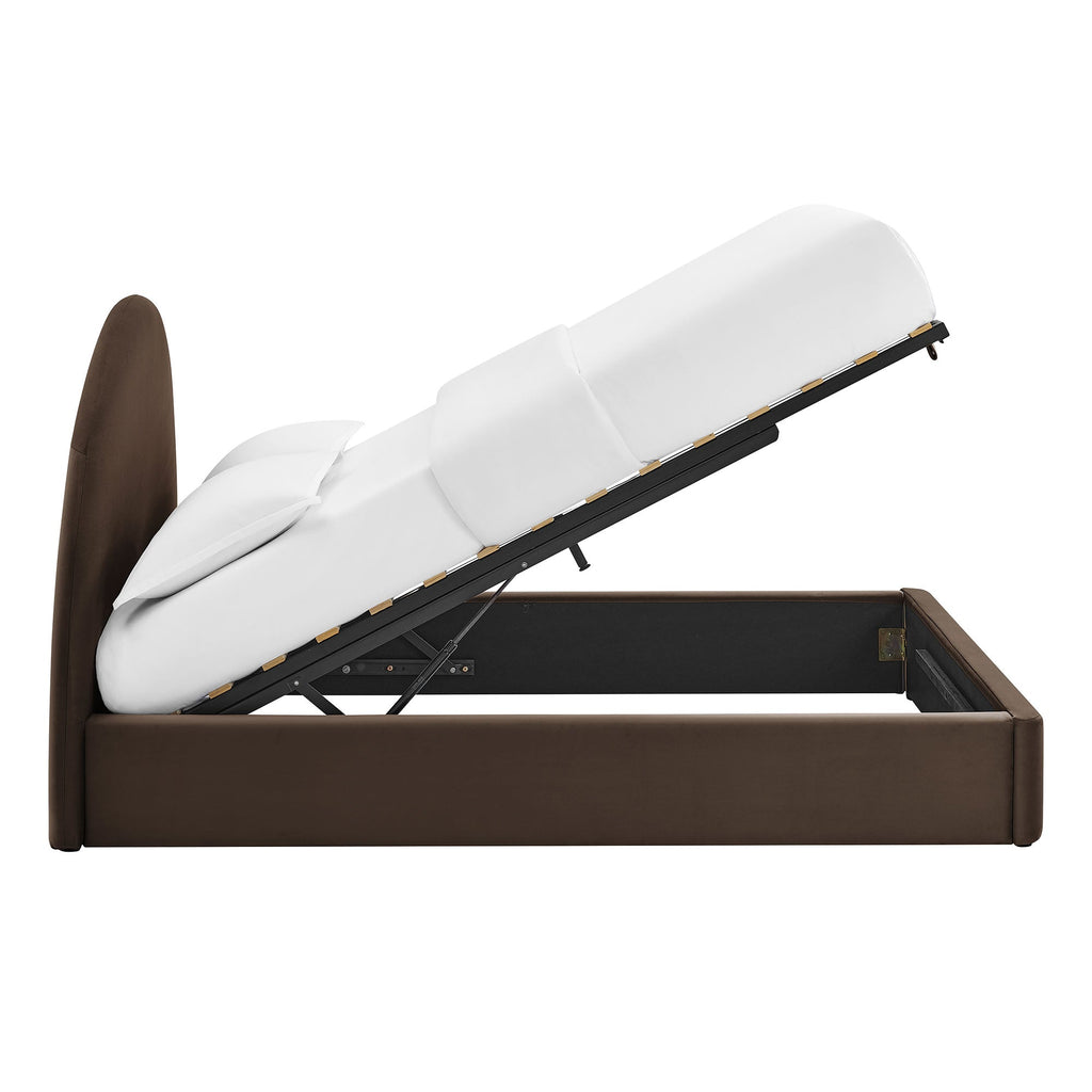 Cadre de lit plateforme de rangement Arched Performance Velvet Resort