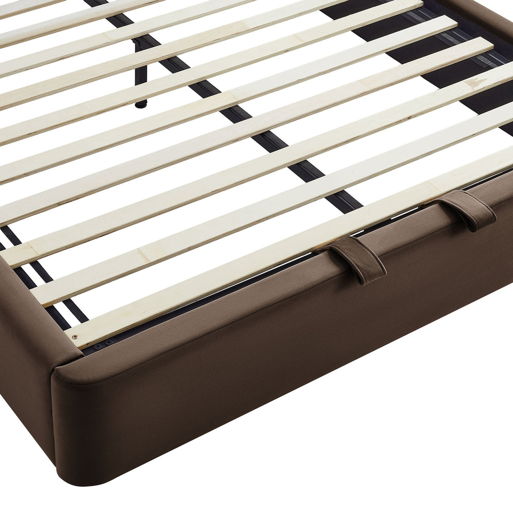 Cadre de lit plateforme de rangement Arched Performance Velvet Resort