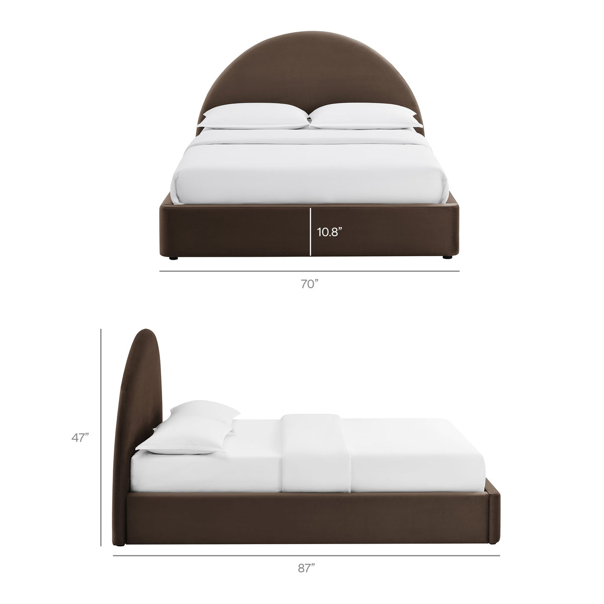 Cadre de lit plateforme de rangement Arched Performance Velvet Resort