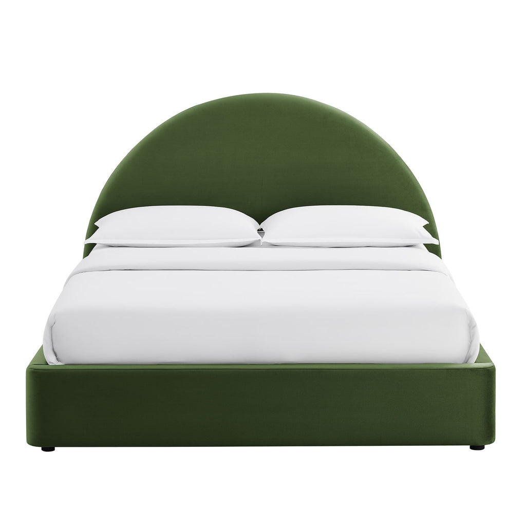 Cadre de lit plateforme de rangement Arched Performance Velvet Resort