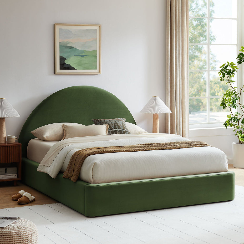 Cadre de lit plateforme de rangement Arched Performance Velvet Resort