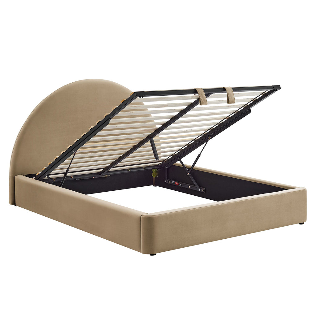 Cadre de lit plateforme de rangement Arched Performance Velvet Resort