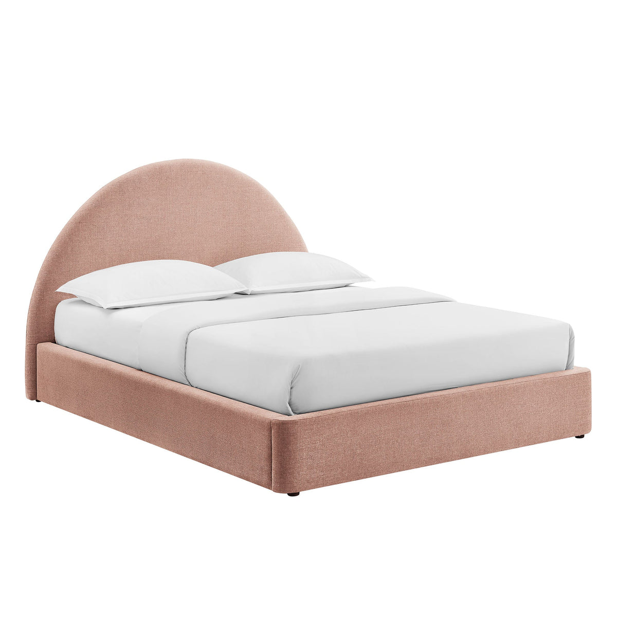 Cadre de lit plateforme rembourré en tissu avec rangement Resort