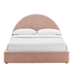 Cadre de lit plateforme rembourré en tissu avec rangement Resort