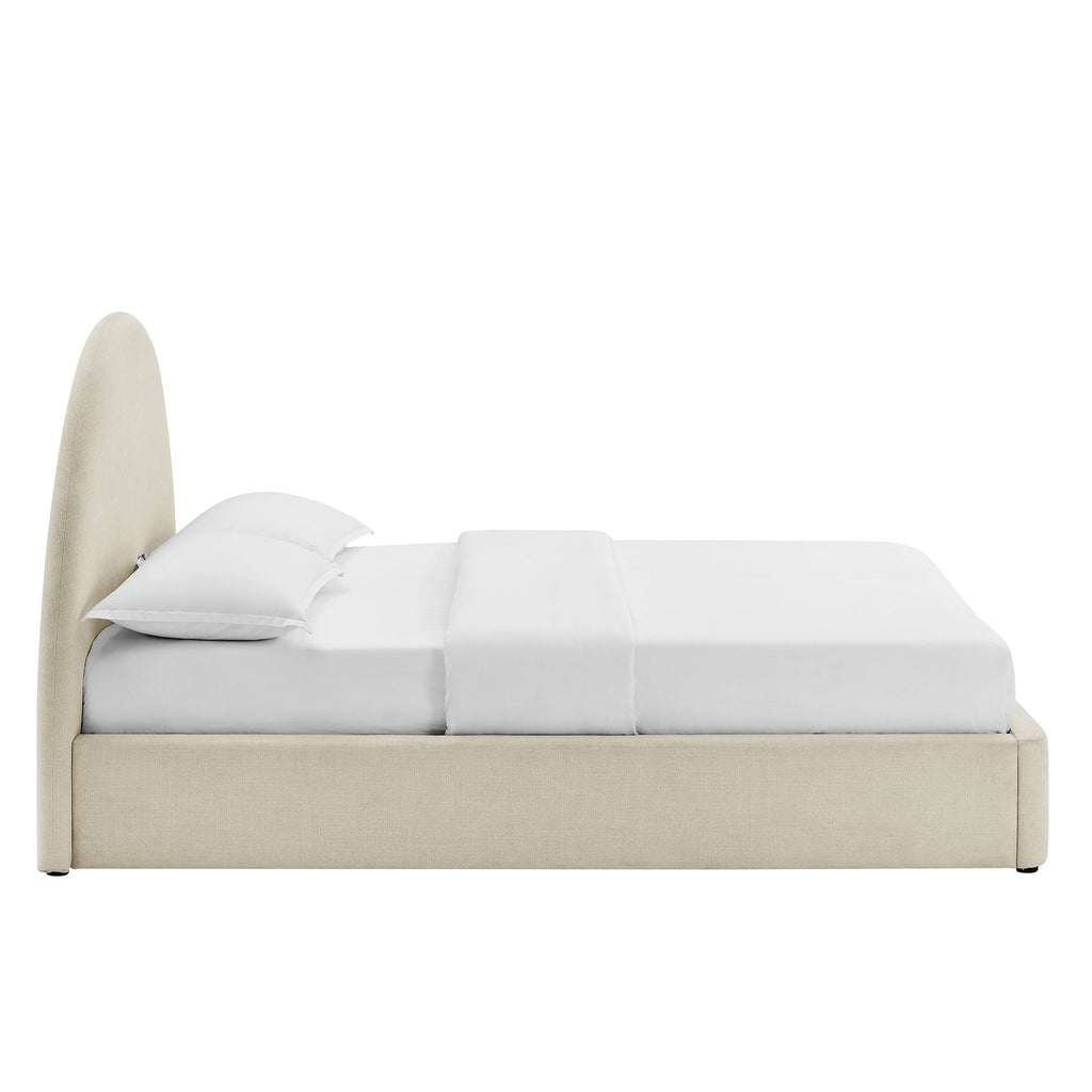 Cadre de lit plateforme rembourré en tissu avec rangement Resort