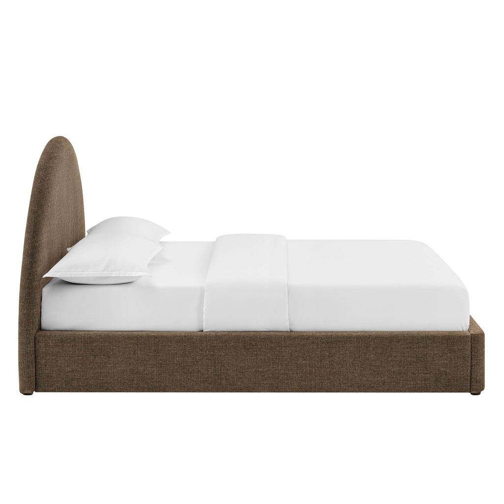 Cadre de lit plateforme rembourré en tissu avec rangement Resort