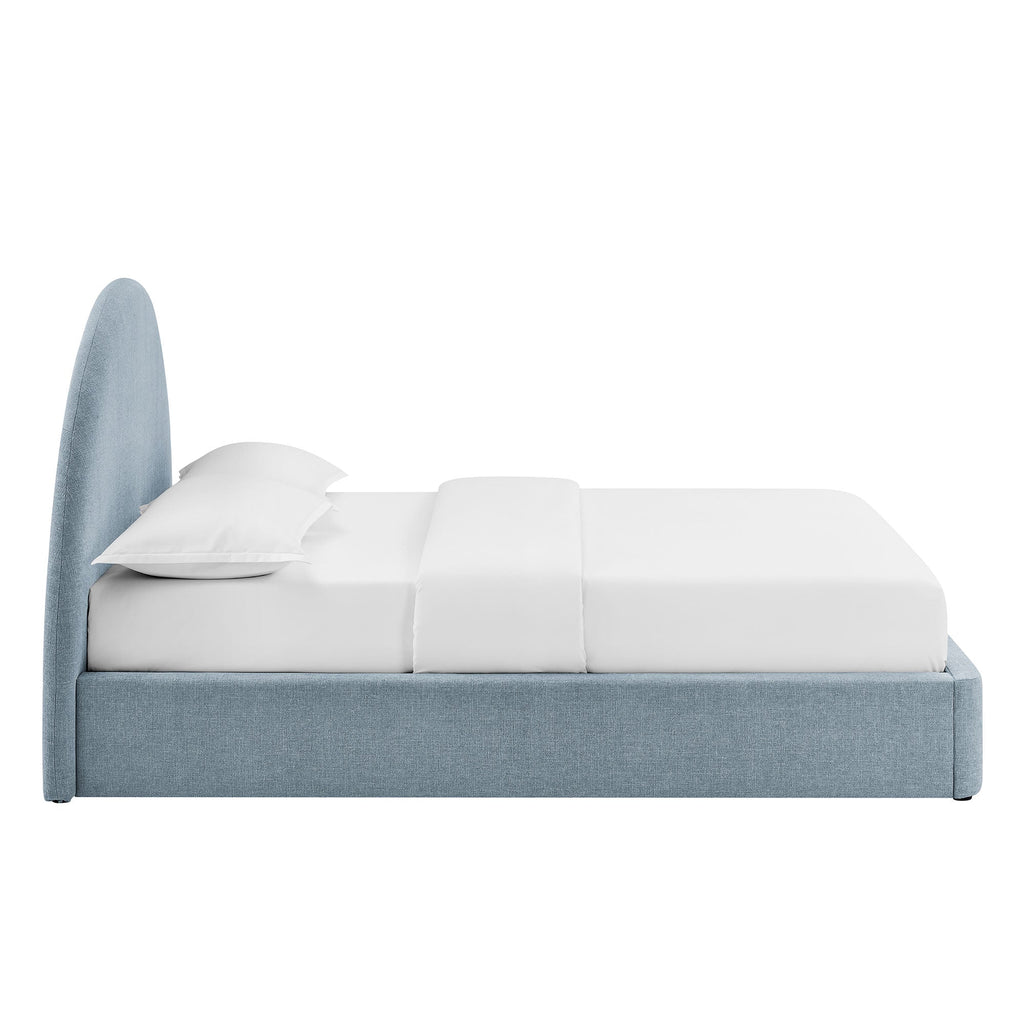 Cadre de lit plateforme rembourré en tissu avec rangement Resort