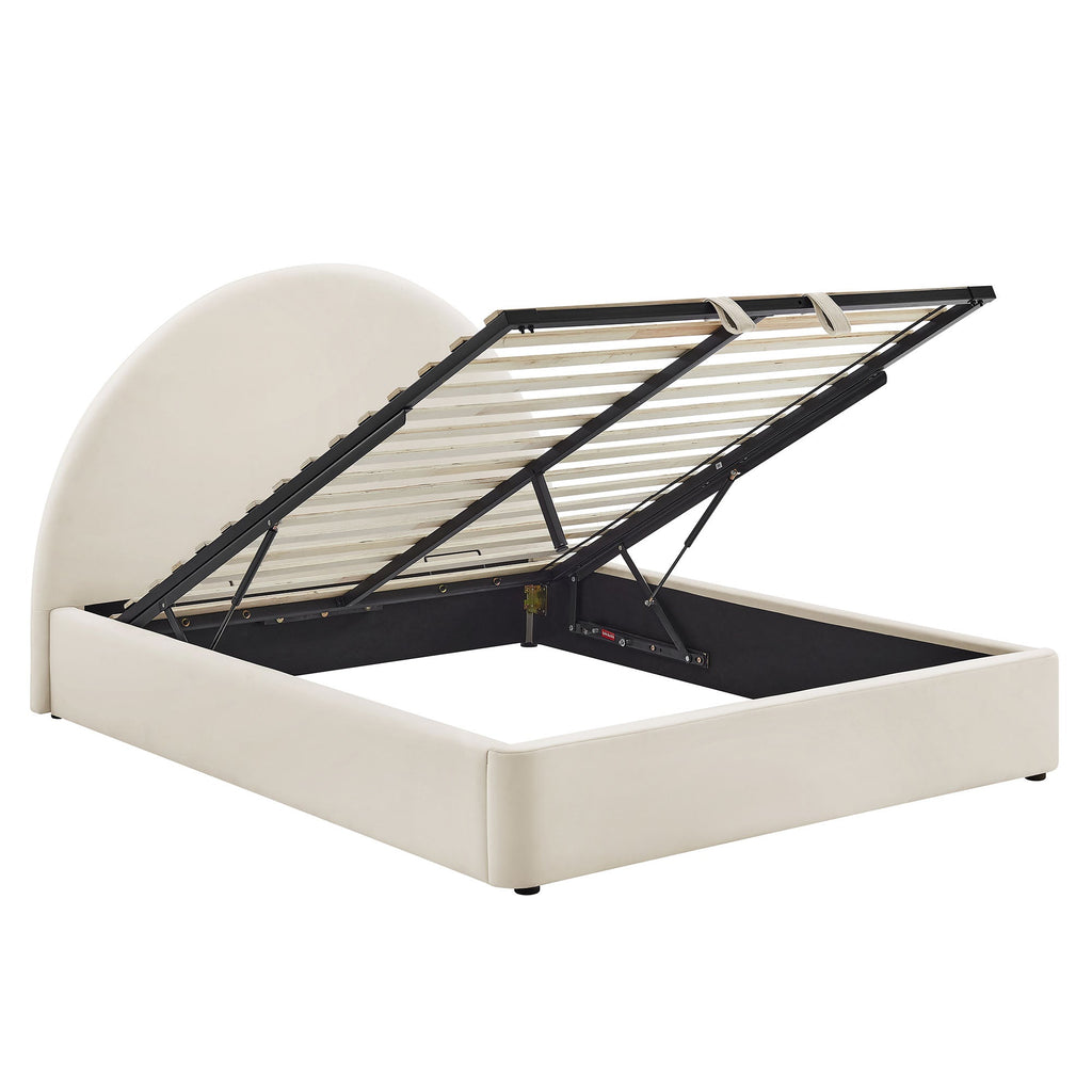 Cadre de lit plateforme de rangement Arched Performance Velvet Resort