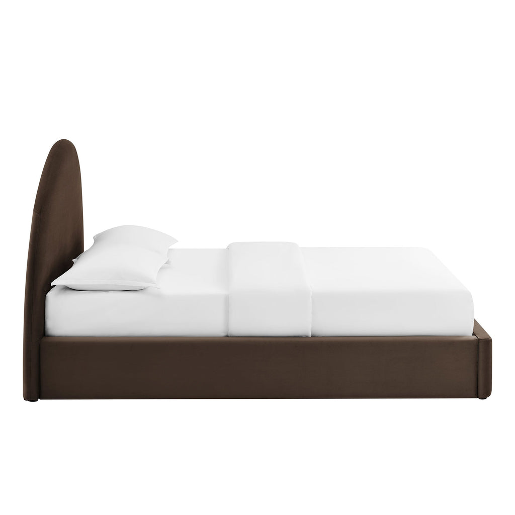 Cadre de lit plateforme de rangement Arched Performance Velvet Resort