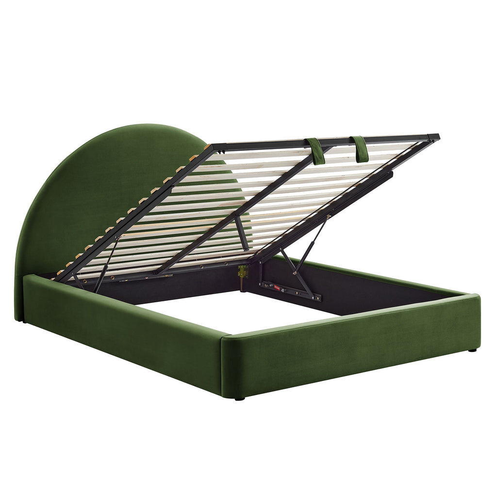 Cadre de lit plateforme de rangement Arched Performance Velvet Resort
